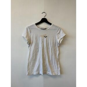 Vintage Roxy Shirt Womens Medium White Graphic Surf‎ Baby Tee Made USA Y2K